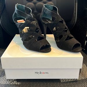 Style & Co Black Suede Heels